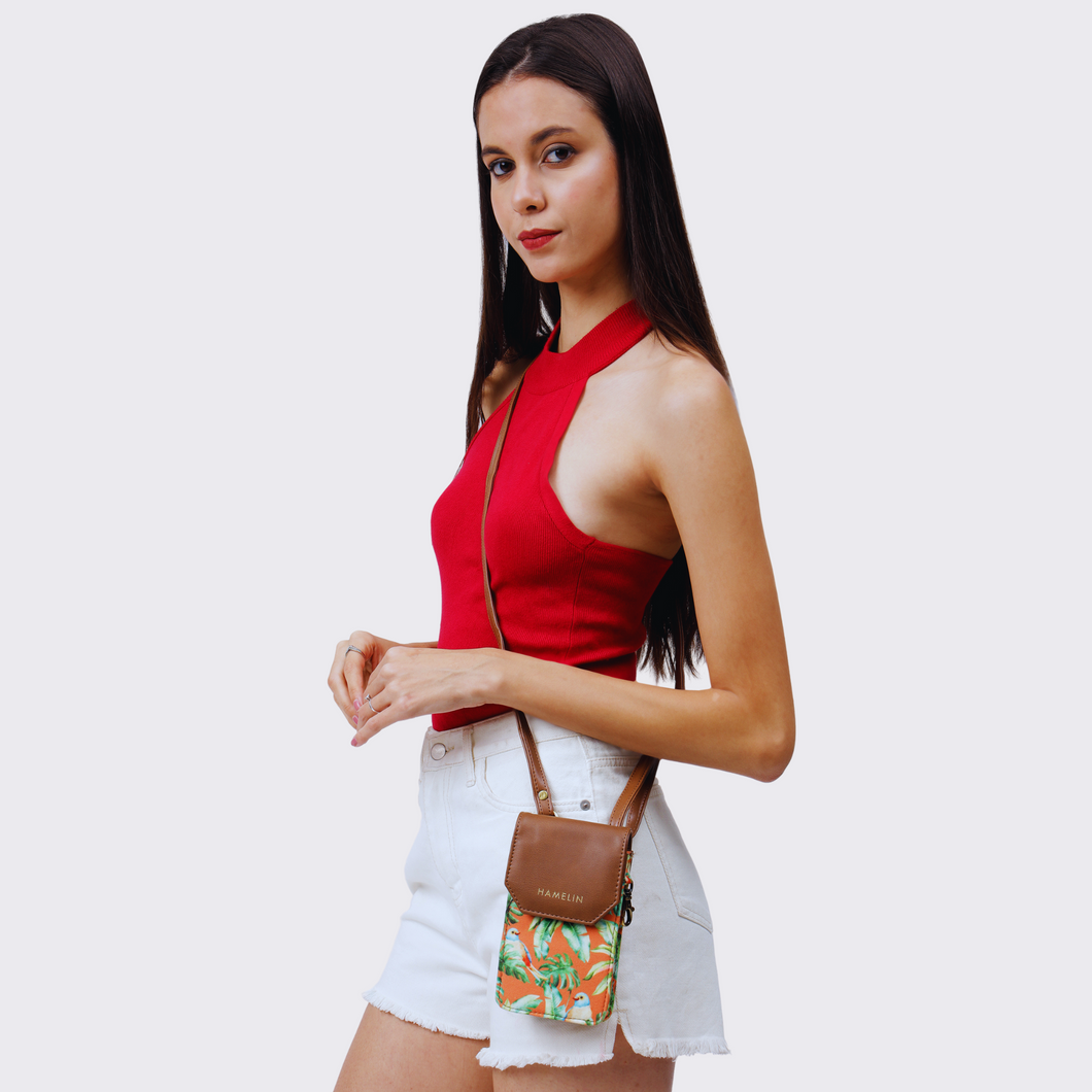 The Mobile Sling Bag (Coral Flutter)