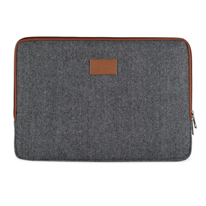 Zeus Macbook Sleeve / Laptop Sleeve (Grey Herringbone Zipped)