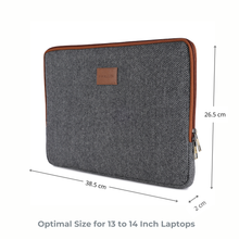 Zeus Macbook Sleeve / Laptop Sleeve (Grey Herringbone Zipped)