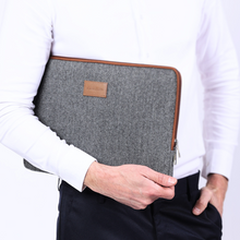 Zeus Macbook Sleeve / Laptop Sleeve (Grey Herringbone Zipped 14 Inch)