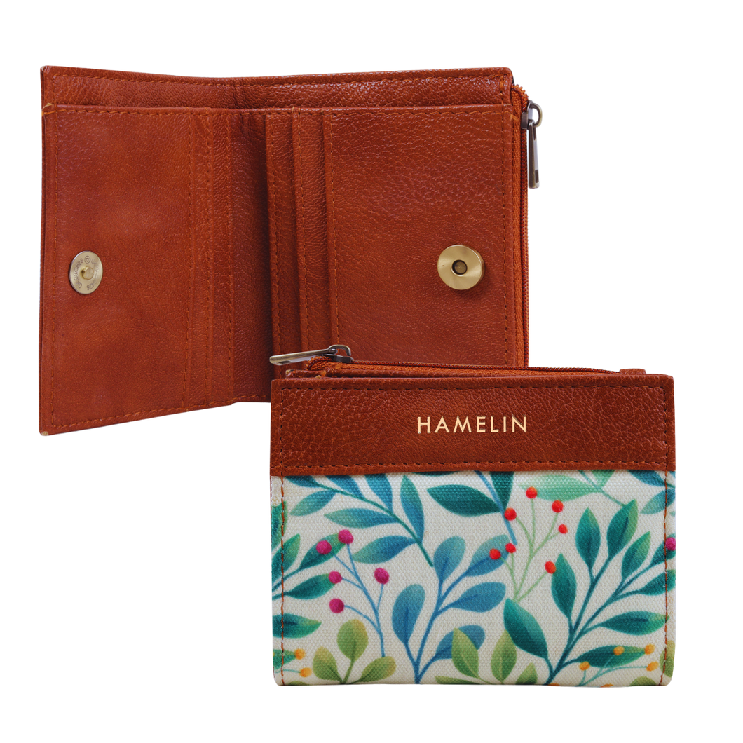 Olivia Bi-Fold Vegan Wallet for Women (Sage Vines)