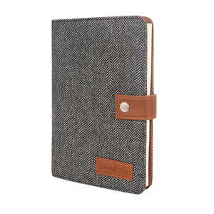 Tweed Journal (Grey Herringbone) - FINAL SALE