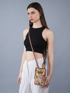 The Mobile Sling Bag (Coral Flutter Zipped)